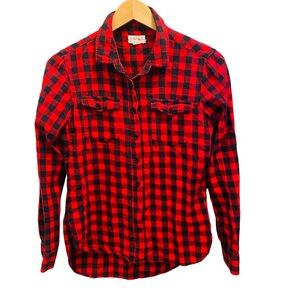 Per Se Buffalo Plaid Gingham Button Down Flannel